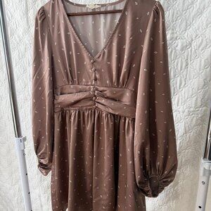 clip dot shirred waist long